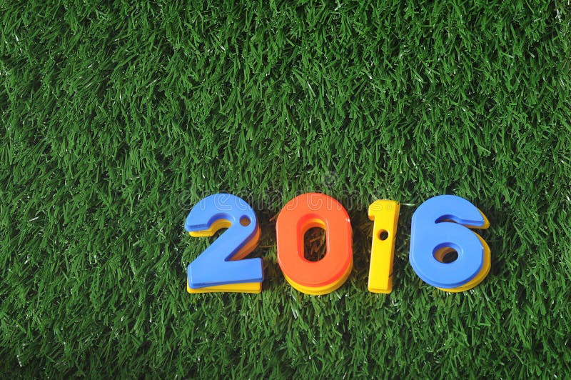 Happy New Year 2016, nature concept and colorful number idea. Happy New Year 2016, nature concept and colorful number idea