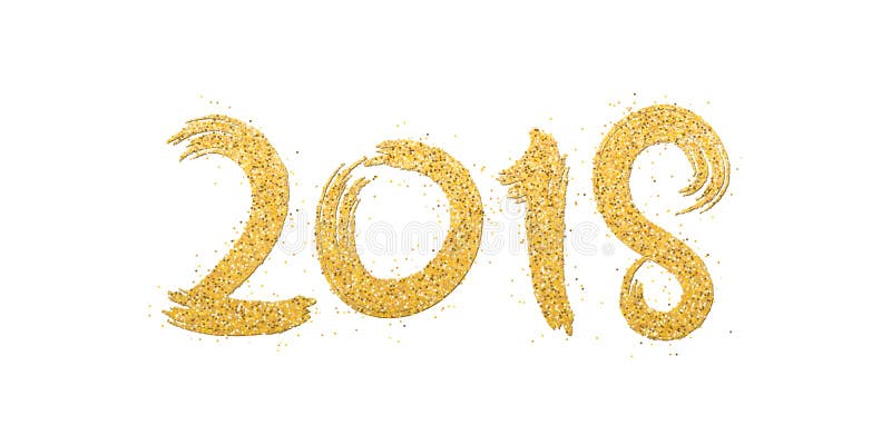 Bonne année 2018 Nombres de scintillements d'or sur un fond blanc Sable d'or Fond abstrait pour la bannière Brosse dans le gru illustration libre de droits Bonne année 2018 Nombres de scintillements d'or sur un fond blanc Sable d'or Fond abstrait pour la bannière Brosse dans le gru illustration libre de droits