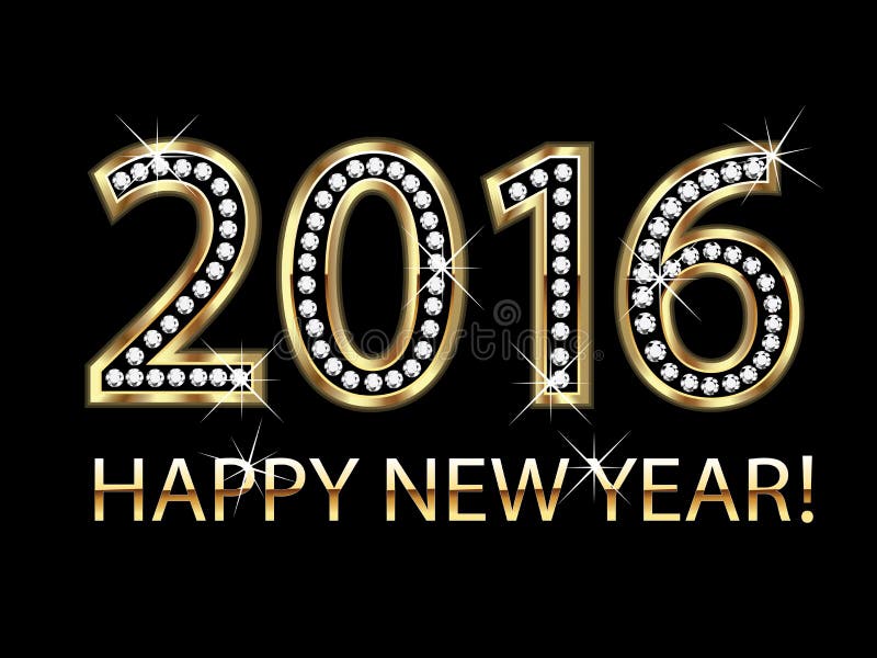 Happy new year 2016 gold background vector. Happy new year 2016 gold background vector