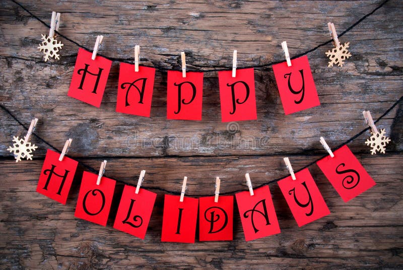 Bonnes fêtes salutations sur une ligne image stock Bonnes fêtes salutations sur une ligne image stock