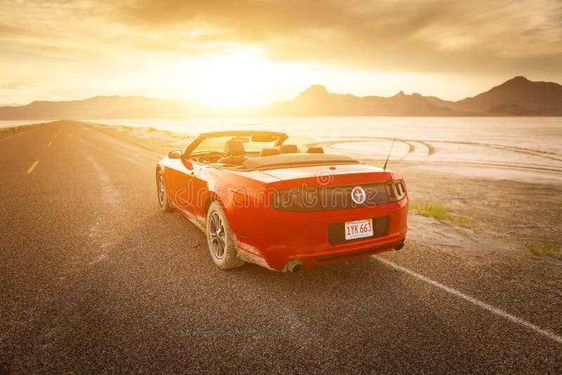 BONNEVILLE ,UTAH, USA JUNE 4, 2015: Photo of a Ford Mustang Con