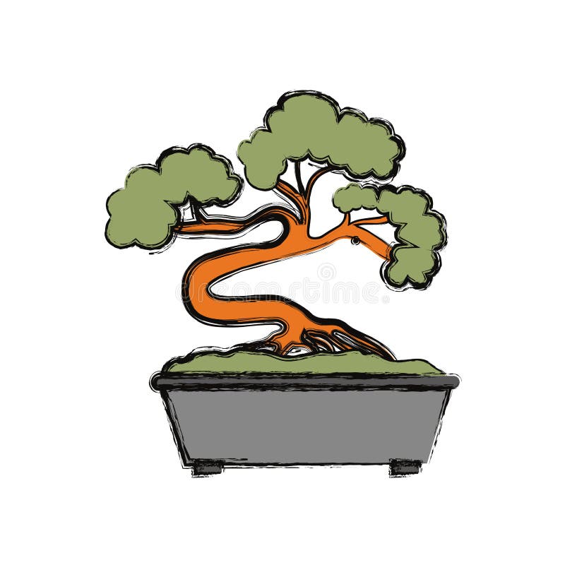 Bonsai japanese tree stock illustration. Illustration of branch 82474399