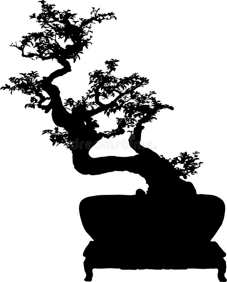 Bonsai silhouette stock vector. Illustration of bonsai 10444332