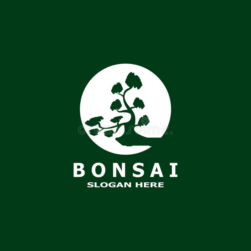 Bonsai Tree Plant Vector Logo Illustration Stock Illustration