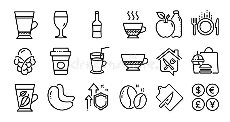 Bonuri pentru boabe de cafea doppio și înghețată. vector stock illustration