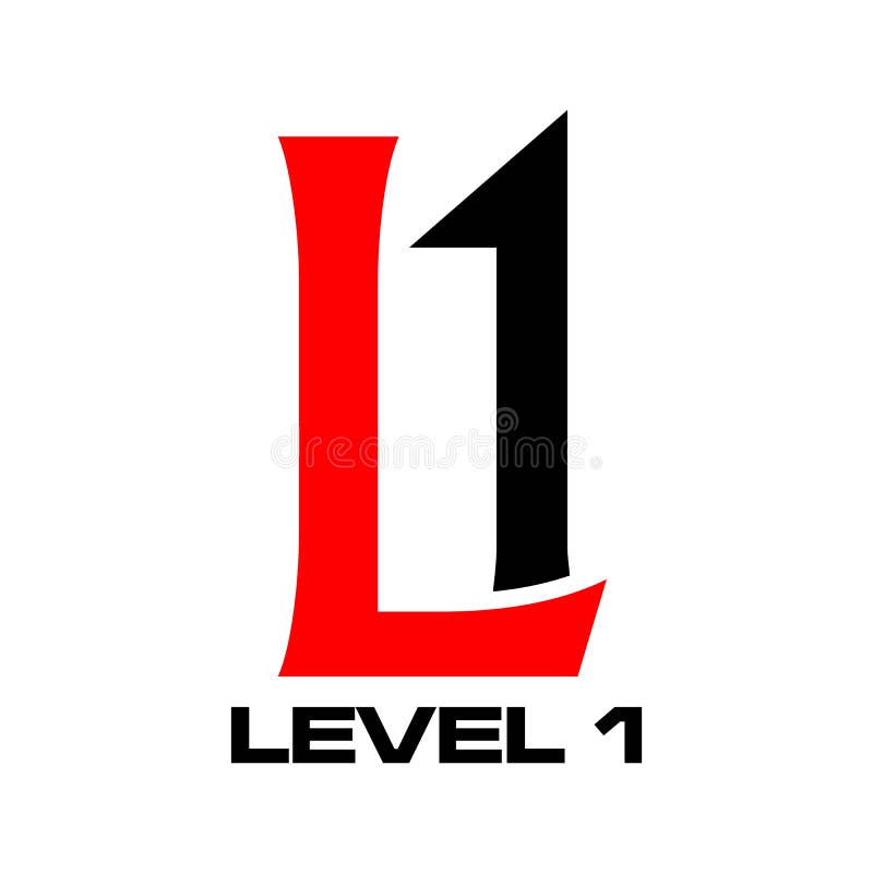 Level 1 icon. Flat design.