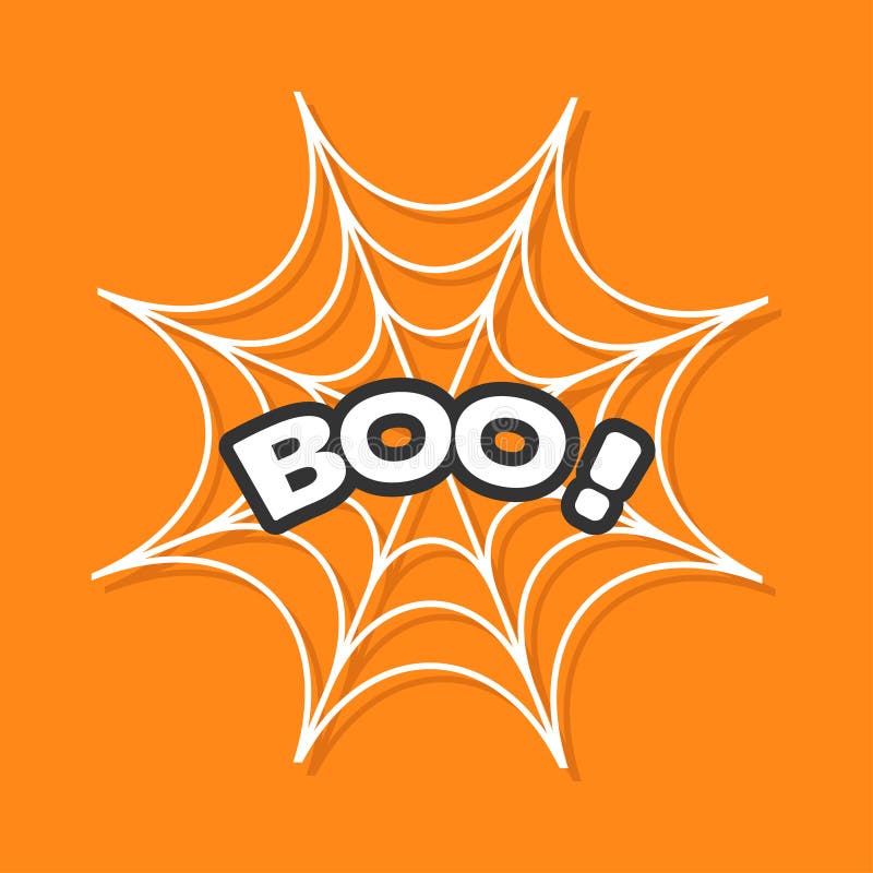 Boo Text Web rotondo del ragno Bianco della ragnatela Elemento della decorazione Cartolina d'auguri felice di Halloween Progettaz illustrazione vettoriale Boo Text Web rotondo del ragno Bianco della ragnatela Elemento della decorazione Cartolina d'auguri felice di Halloween Progettaz illustrazione vettoriale