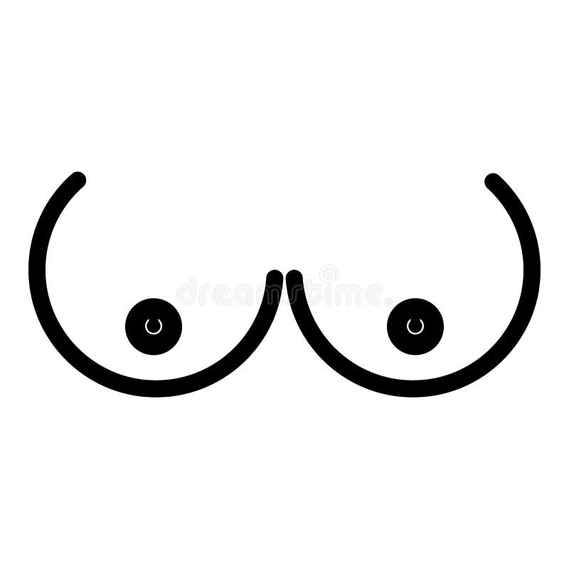 Boobs icon stock vector. Illustration of outline, simple ...