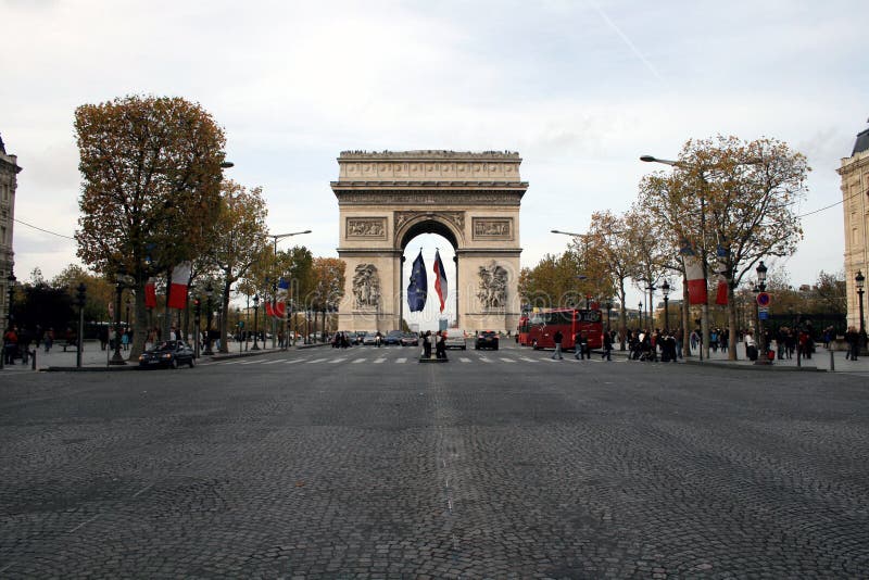 Boog DE triomphe - Parijs - Frankrijk royalty-vrije stock afbeeldingen