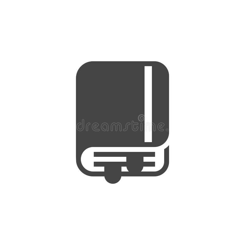 Book with bookmark flat icon. Notepad, organizer concept glyph label. Training, education, self-education theme. Vector stock illustration Book with bookmark flat icon. Notepad, organizer concept glyph label. Training, education, self-education theme. Vector stock illustration