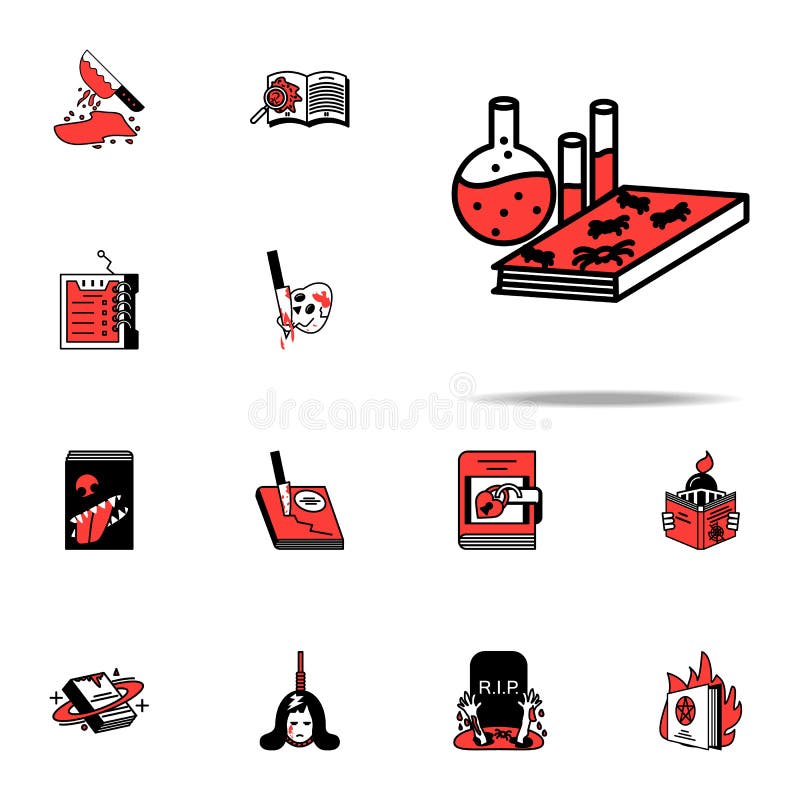 Book, chemistry, literary icon. Literary genres icons universal set for web and mobile royalty free illustration Book, chemistry, literary icon. Literary genres icons universal set for web and mobile royalty free illustration