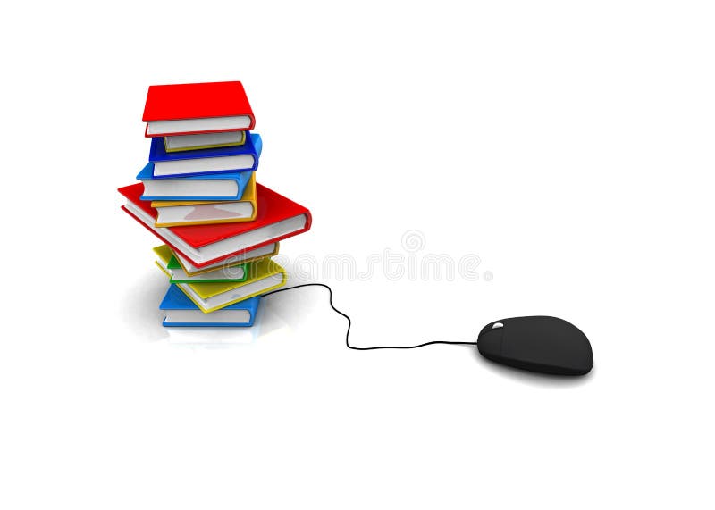 Book with computer mouse vector illustration