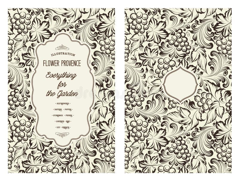 Vine Pattern Theme Book Cover Design Stock Illustrations 4 Vine