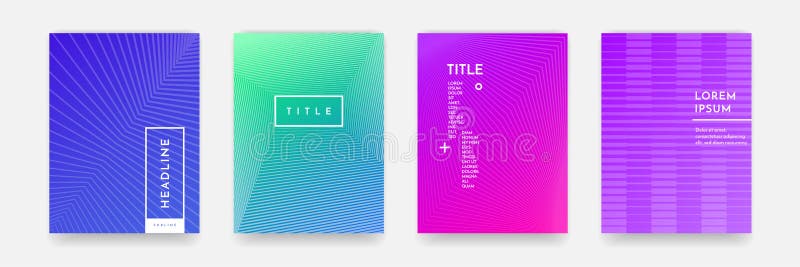Book cover template wavy abstract pattern texture cover vector set