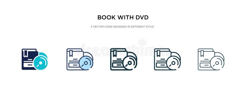 Book with Dvd Icon in Different Style Vector Illustration. Two Colored