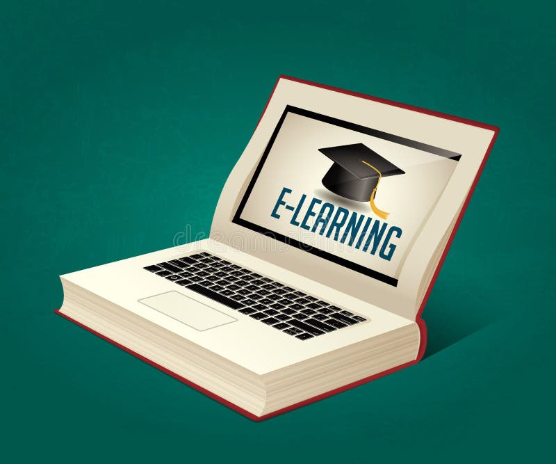 Book of elearning - Ebook learning royalty free illustration Book of elearning - Ebook learning royalty free illustration