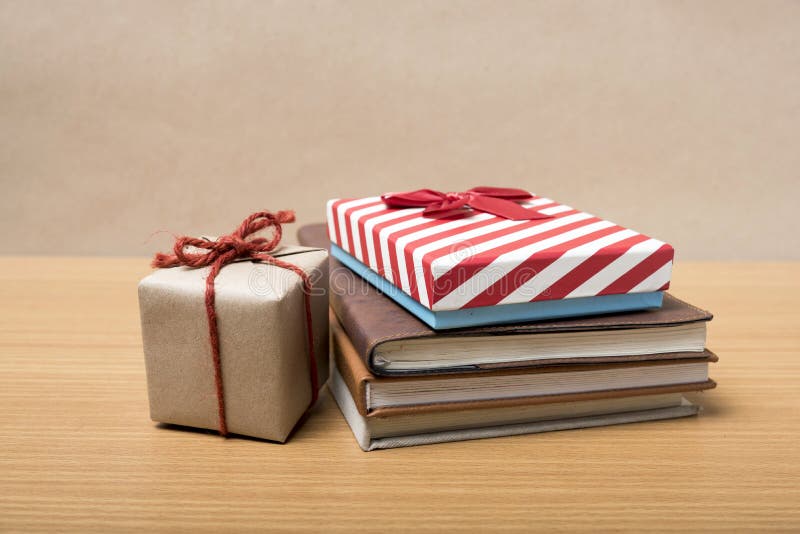 Book with gift box stock photo. Image of school, color 57960246