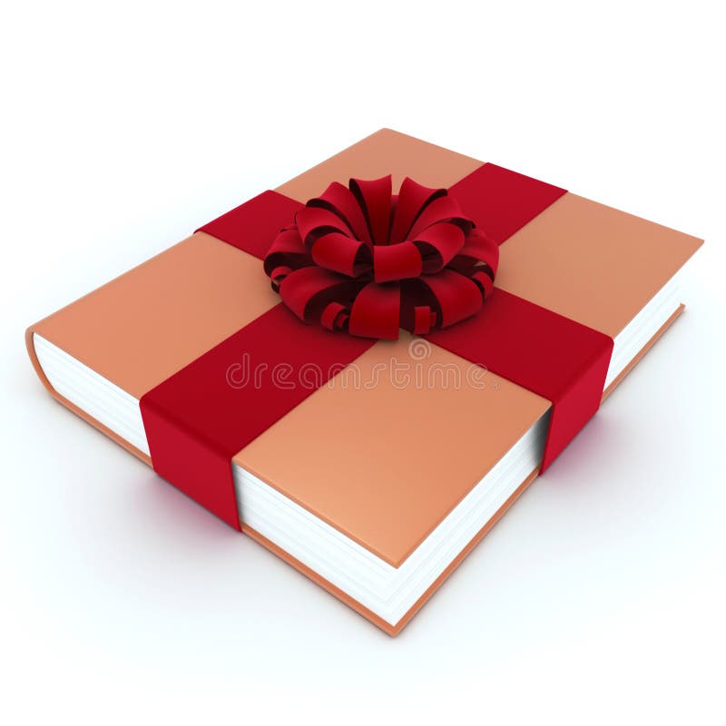 A book is in a gift ribbon