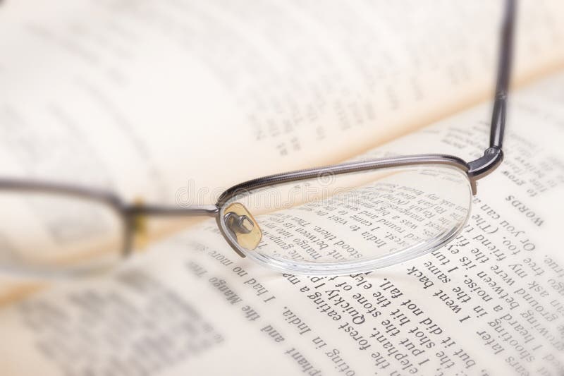 Book and glasses stock photo. Image of myopia, brown 17841108