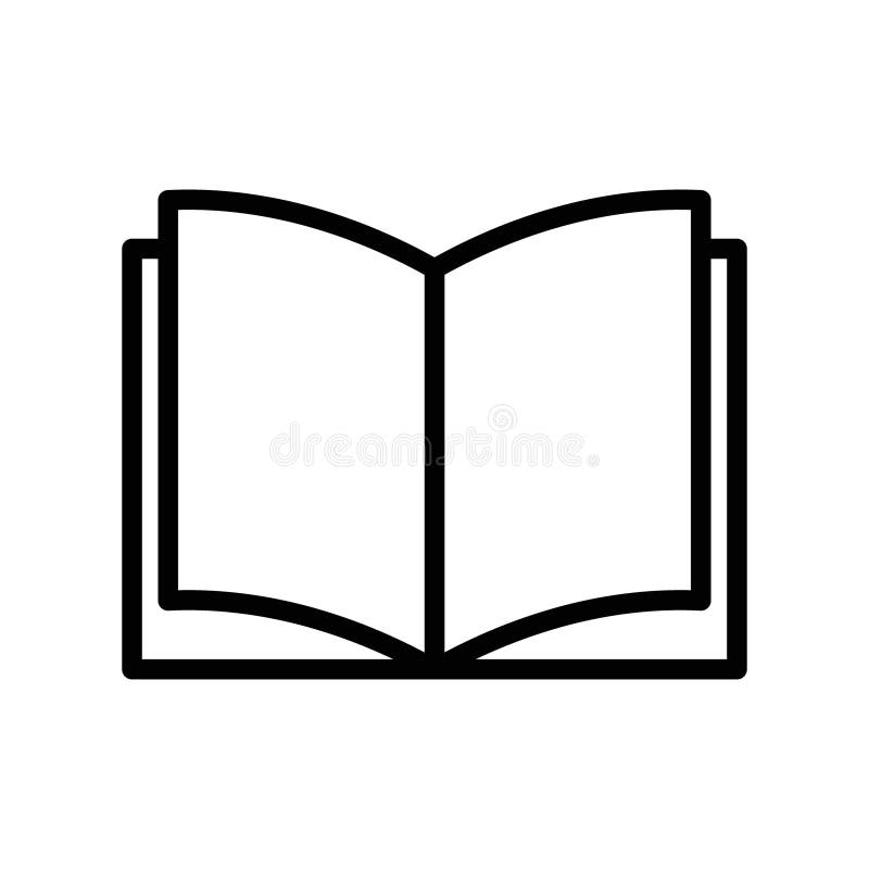 Book icon linear logo mark in black and white royalty free illustration