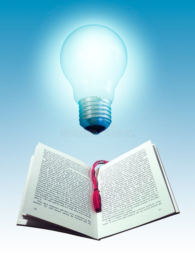 Book and light bulb stock photo. Image of bulb, knowledge 1100740