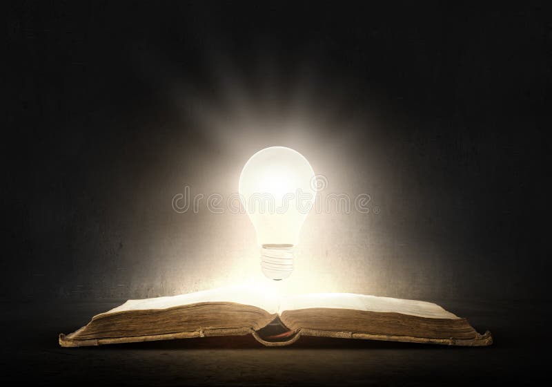 Book and light bulb stock image. Image of page, conceptual 57448639