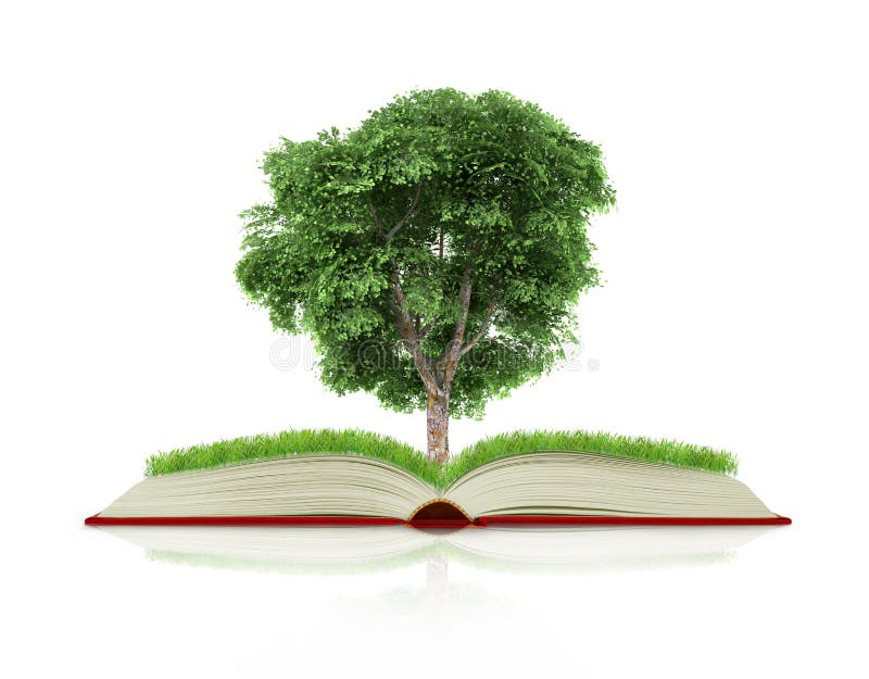Book of nature with grass and tree growth royalty free stock images Book of nature with grass and tree growth royalty free stock images