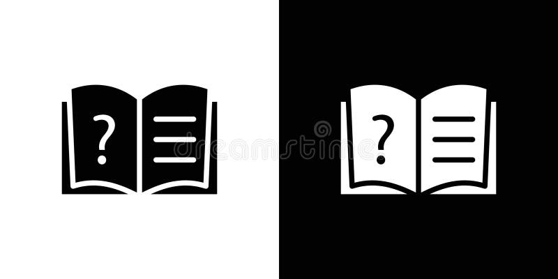 Book with question mark icon logo set vector stock illustration