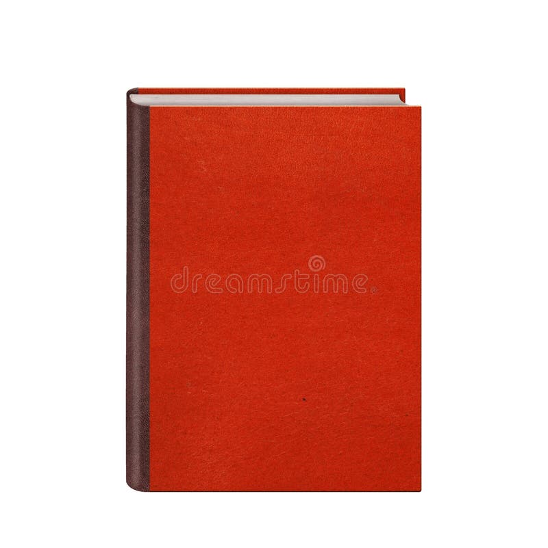 Book with red leather hardcover isolated