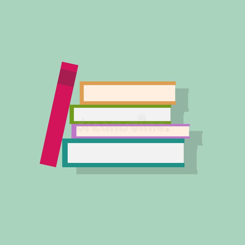 Book stack flat icons design vector royalty free illustration