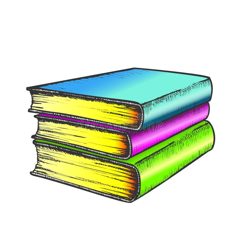 Book Stack Study Literature Color Vector