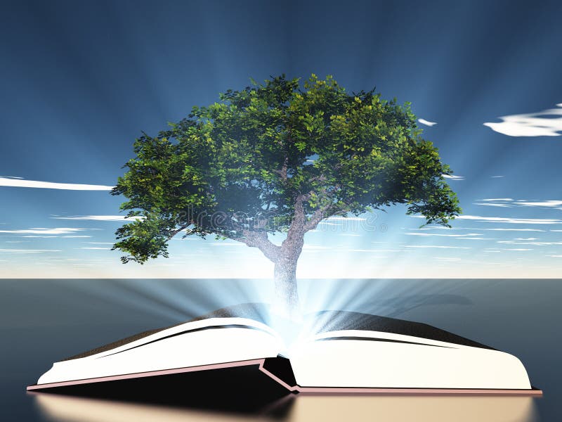 Book with tree stock illustration. Illustration of forest 118062433
