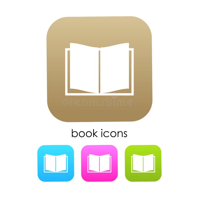 Book vector icon isolated on white. Blue square logo vectors