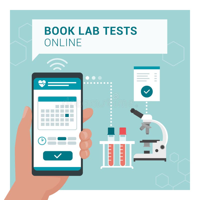 Book Your Medical Lab Test Online Stock Vector Illustration of doctor