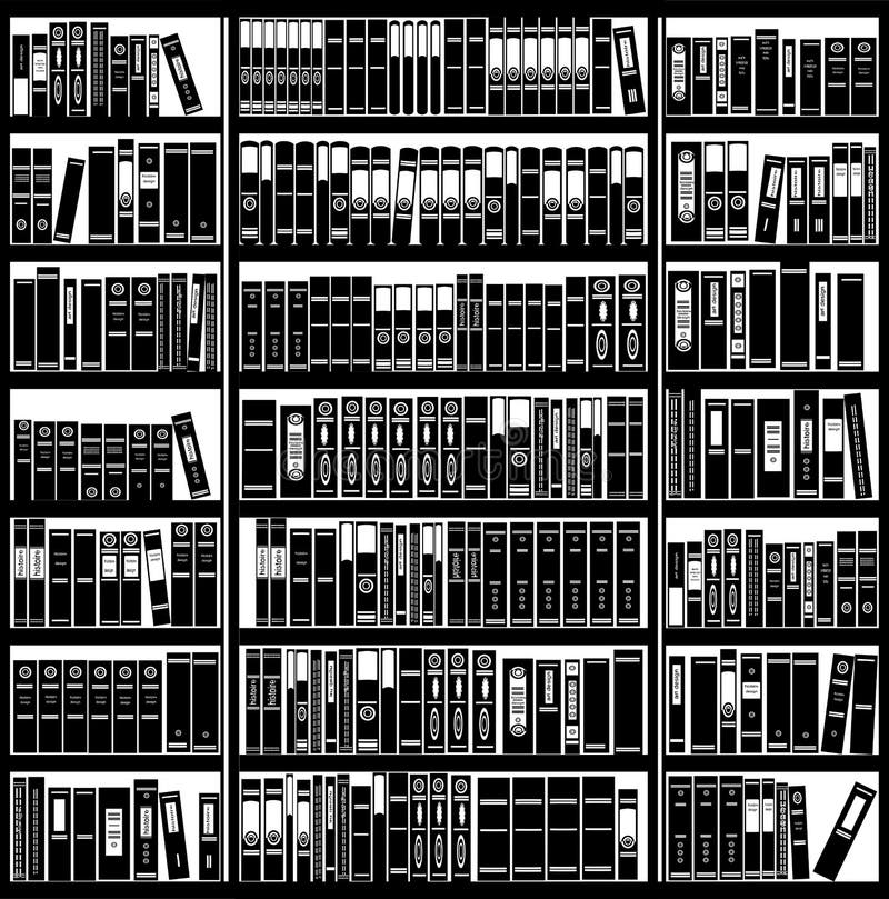 Bookcase full of books stock vector. Illustration of archive 34871446