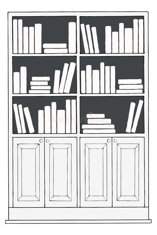 Bookcase Or Bookshelf Stock Illustration Illustration Of Simple