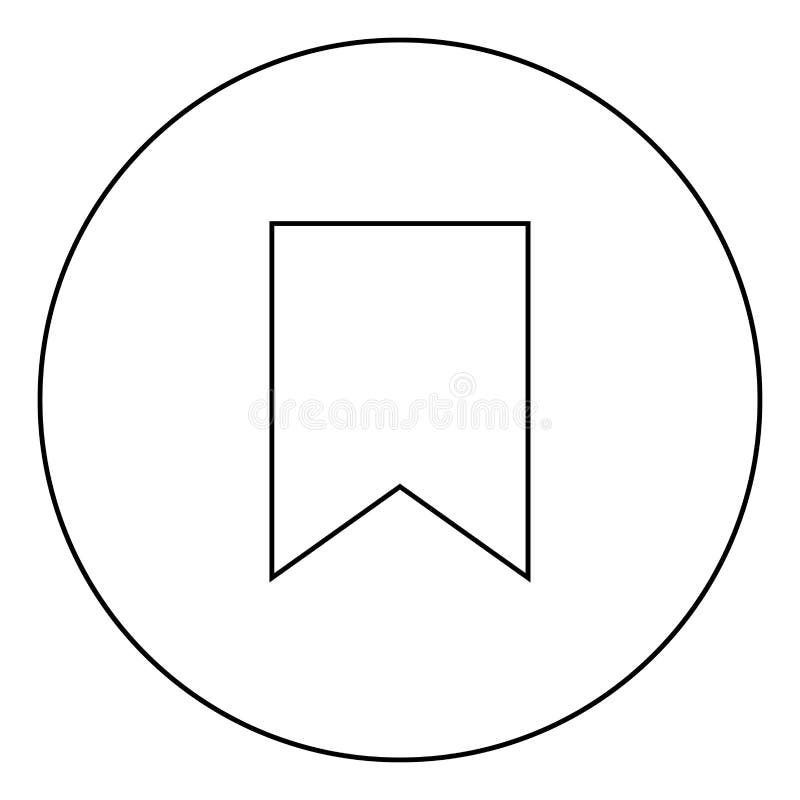Bookmark Icon Black Color in Circle Stock Vector - Illustration of