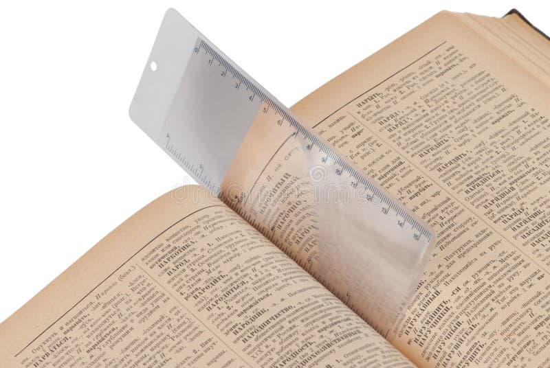 Bookmark magnifier stock photo. Image of optics, search 24846326