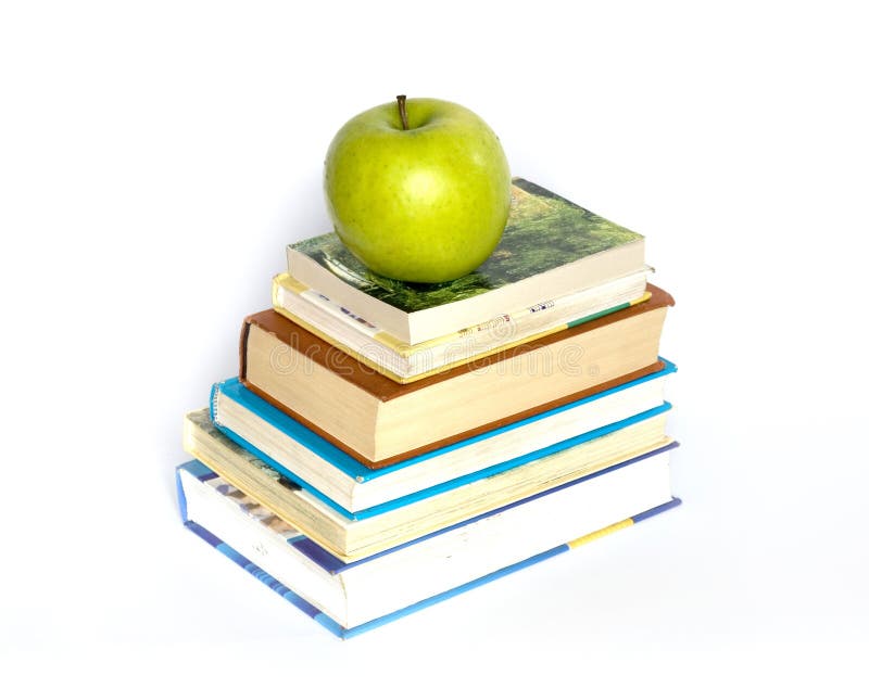 Books and apple