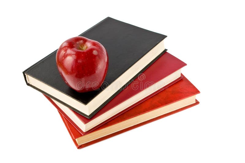 Books and apple stock image. Image of healthy, isolated 8366007