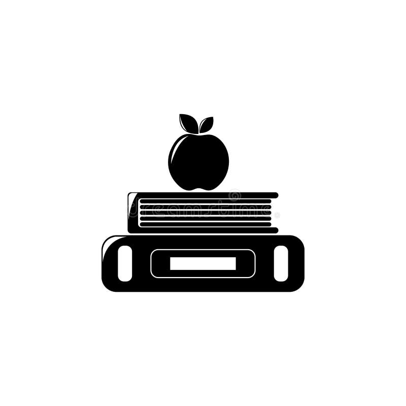 books and apple icon. Element of education and science illustration. Premium quality graphic design icon. Signs and symbols collection icon for websites, web design, mobile app on white background