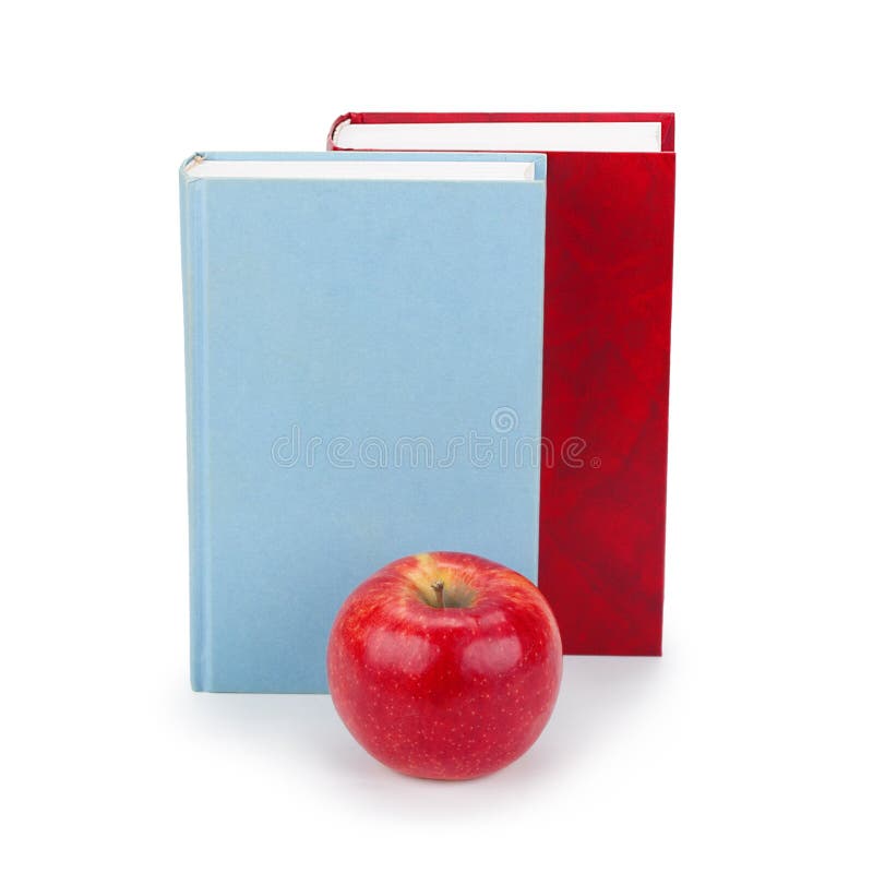 Books and apple stock photo. Image of healthy, apple 50644108
