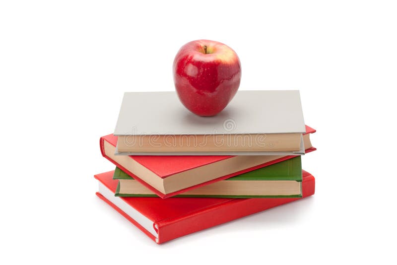 Books and apple stock photo. Image of healthy, apple 50644108