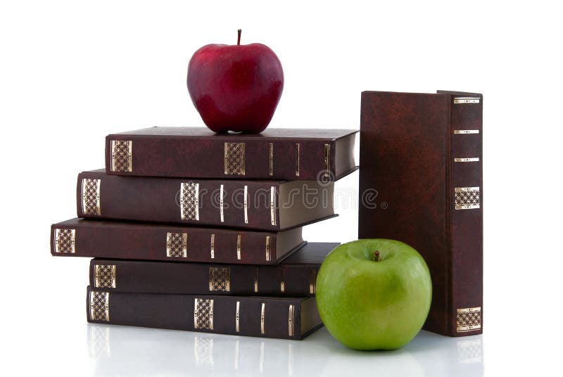Books with apples stock photo. Image of learning, literature 22674234