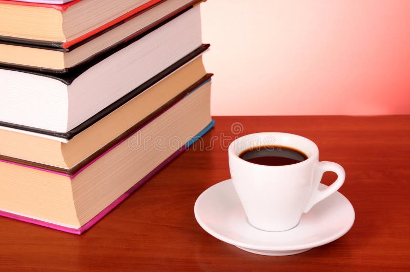 Books Pile and Cup of Coffee Stock Image Image of education, bachelor
