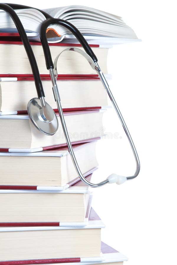 Books and a Stethoscope Medical. Stock Photo Image of research