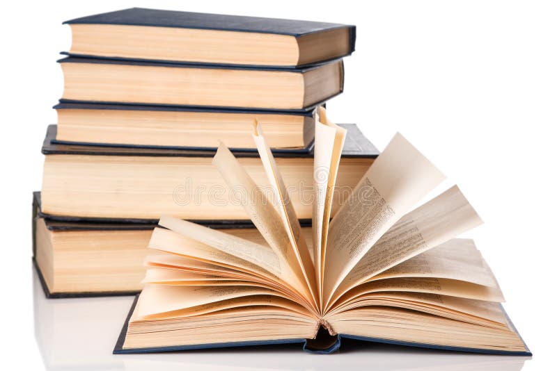 Books on white background stock photo. Image of literary 58121312
