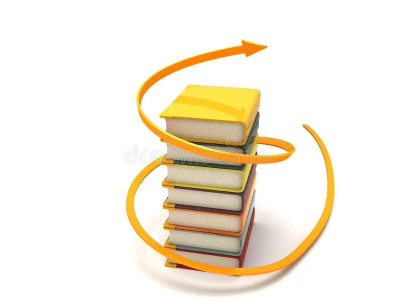 Books wrapped with arrow royalty free illustration