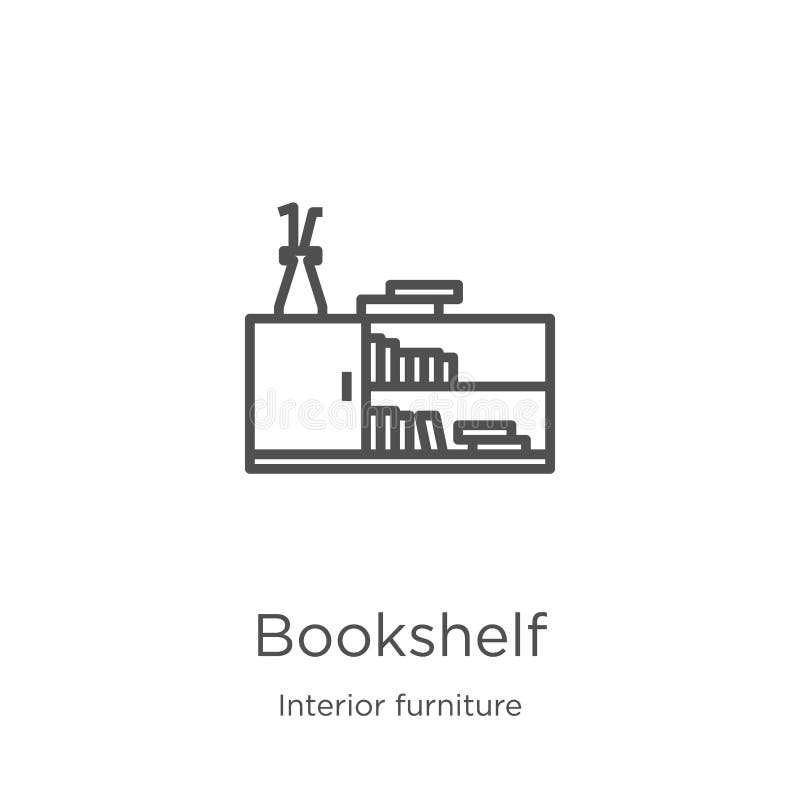 Bookshelf Icon Vector from Interior Furniture Collection. Thin Line