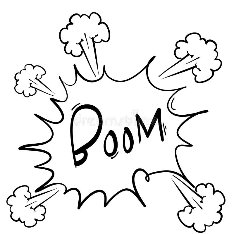 Boom bubble speech hand drawing style doodle with text for banner, poster, web